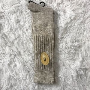 beige boot crew socks
